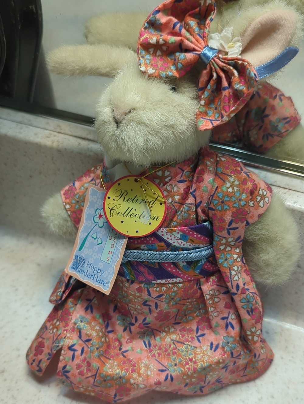 Retired Collection Hoppy VanderHare Bunny in Floral Kimono Kyoto Blossoms (1992)